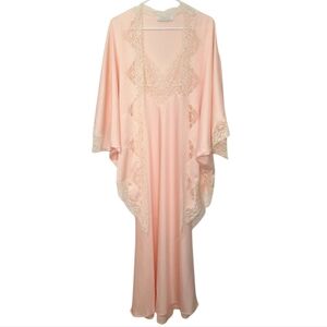 Ralph Montenero for Blanche Vintage Lingerie Peignoir Set Peach Womens Size XXS